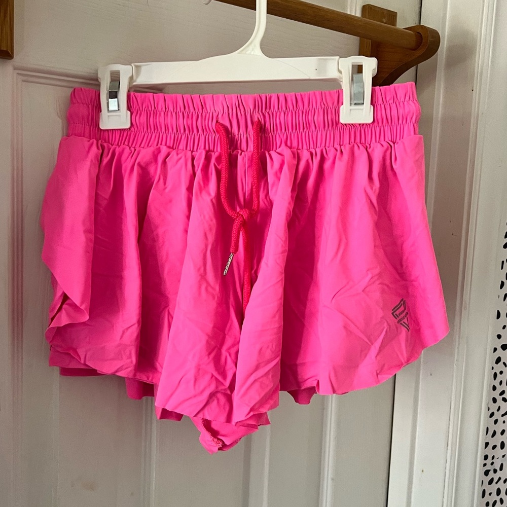 Women’s Hot Pink Keikikona flowy fitness summer shorts